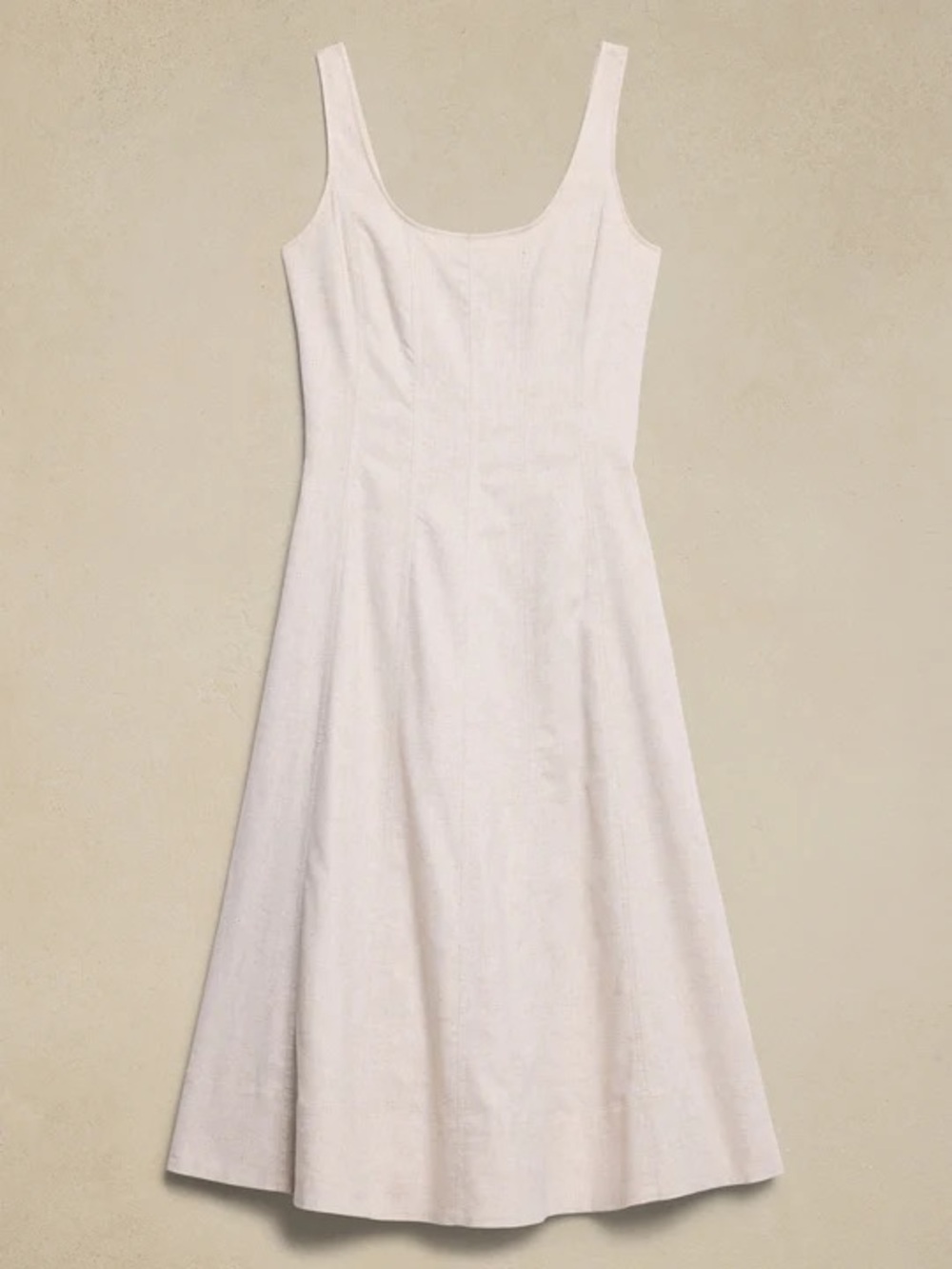 Banana republic Sleeveless Scoop Neck White A-Line Dress